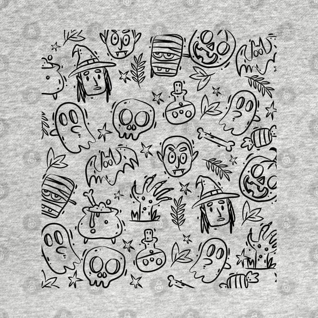 Halloween Doodles Pattern by edmproject